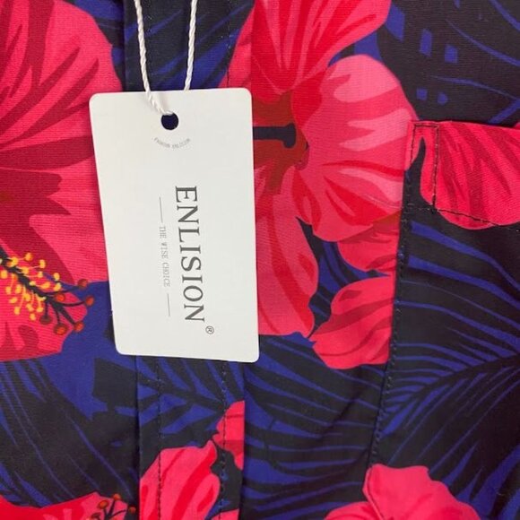 Enlision Hawaiian Button Down Shirt Men's XL NWT. - Picture 6 of 12